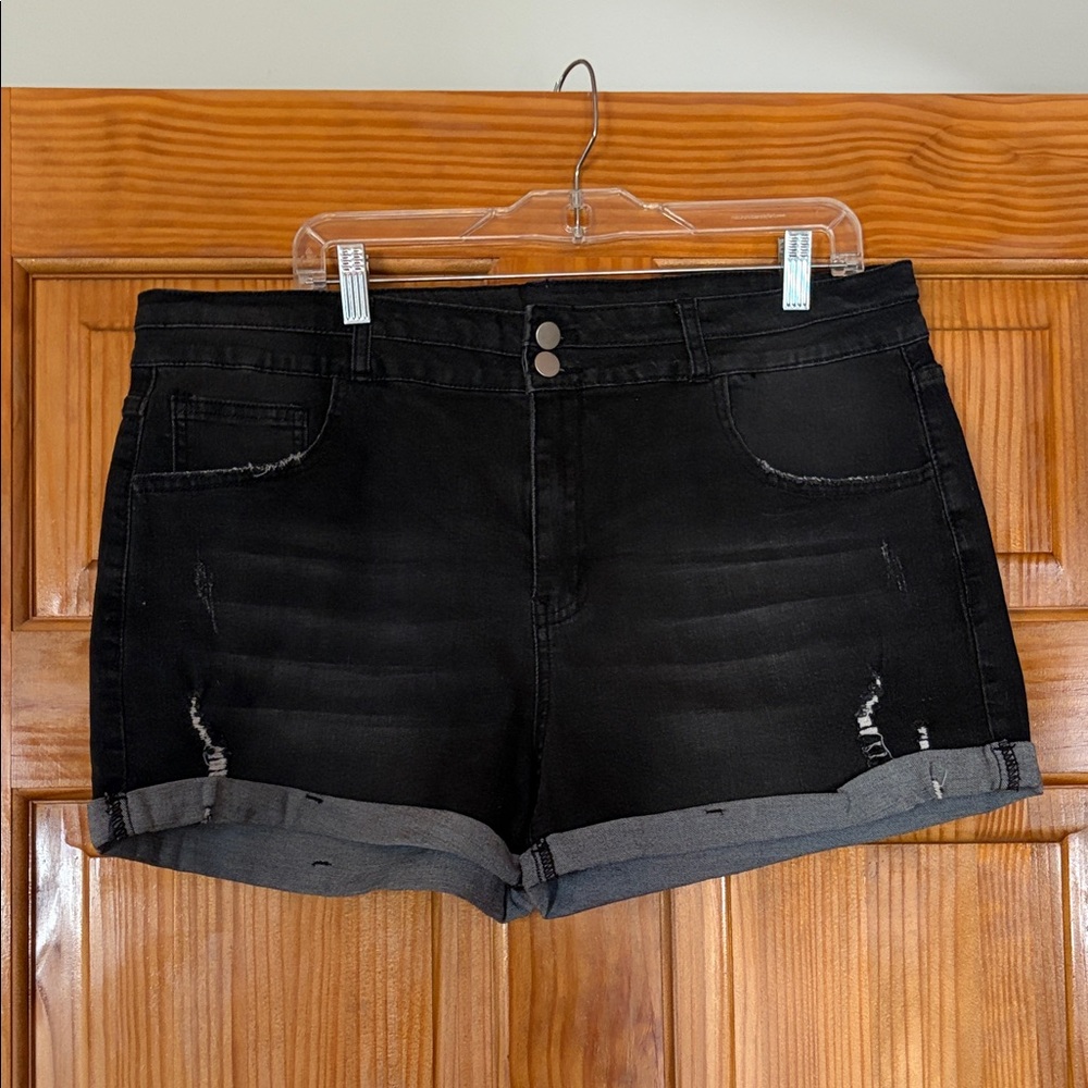 Black Denim Women's Shorts